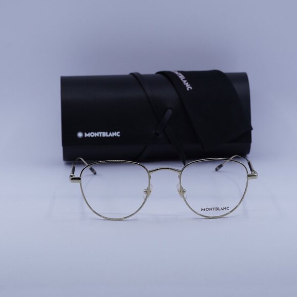 Montblanc MB0111O 002 Aviator Eyeglasses 49mm – Gold - Picture 3 of 10